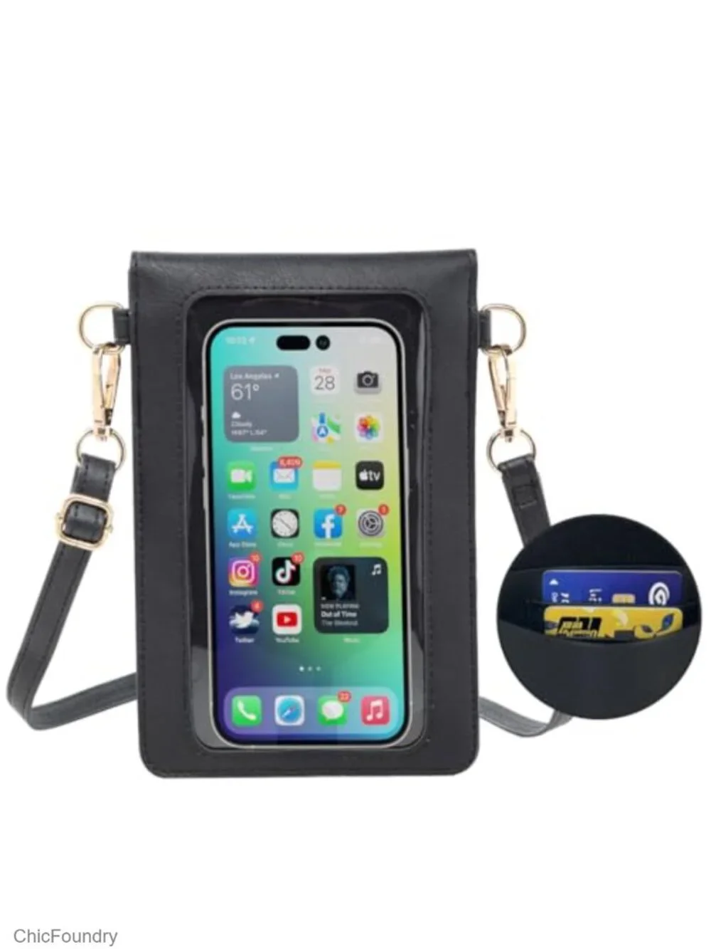 Small Crossbody Phone Purse with Adjustable Strap Faux Leather